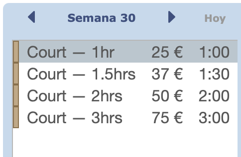 Selecciona la duración