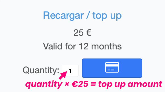 Top up your credit balance
